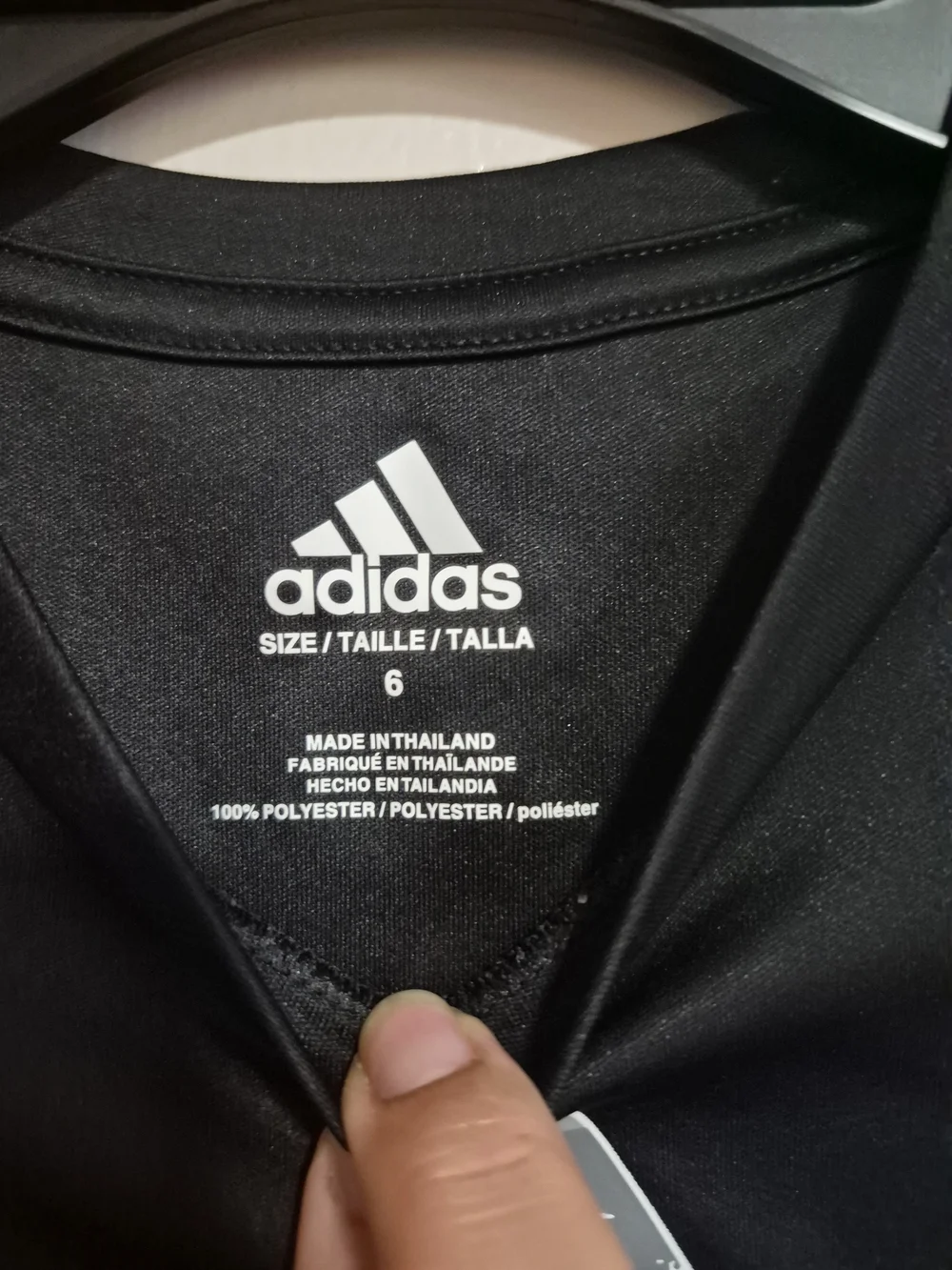 adidas Black Short-Sleeve Logo Tee Size 6